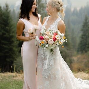 Hello Molly The Isabeau Satin Maxi Dress Pink